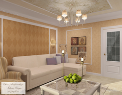 Living room interior in warm colors photo