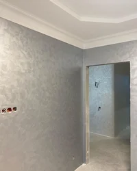 Decorative Plaster Wet Silk In The Interior Of The Hallway Photo