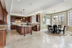 Porcelain tiles in the kitchen living room photo design