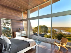 Photo of a bedroom with panoramic windows photo