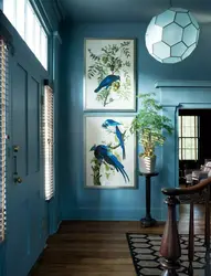 Hallway interior with blue walls