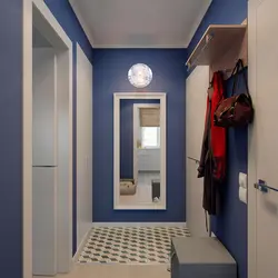 Hallway Interior With Blue Walls