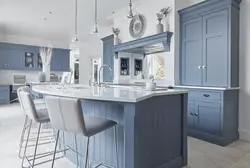 Kitchen in gray-blue tones interior photo