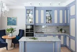 Кухня В Серо Голубых Тонах Интерьер Фото