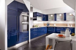 Kitchen in gray-blue tones interior photo