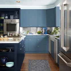 Kitchen In Gray-Blue Tones Interior Photo
