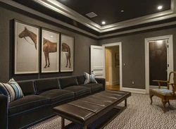 Living room design dark ceiling