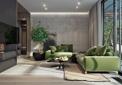 Дизайн зеленой гостиной в квартире