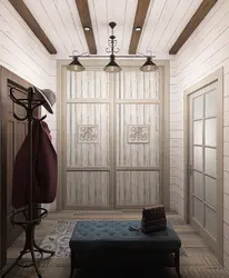 Photo hallway in a wooden house