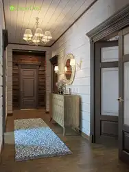 Photo Hallway In A Wooden House
