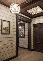 Photo hallway in a wooden house