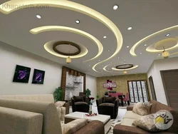 Plasterboard ceilings with lighting in the apartment photo