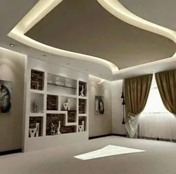 Plasterboard ceilings with lighting in the apartment photo