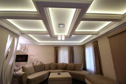 Потолки из гипсокартона с подсветкой в квартире фото