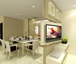 TV In A Square Kitchen Photo