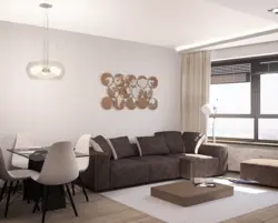 Cappuccino-colored furniture in the living room interior photo
