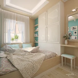 Дизайн маленькой спальни окно напротив двери