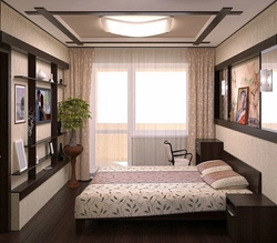 Small bedroom design window opposite the door