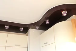 Design Of A Two-Level Ceiling In The Kitchen Photo
