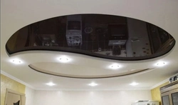 Дизайн двухуровневого потолка на кухне фото