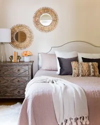 Bedroom with round mirror design