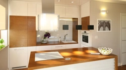 White hob in the kitchen interior