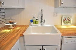 White Sink In The Kitchen Interior