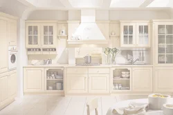 Cream kitchen in the interior