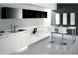 White Glossy Kitchens In A Modern Style Interior Photo