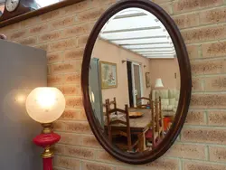 Hallway with round mirror photo