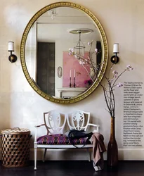 Hallway with round mirror photo