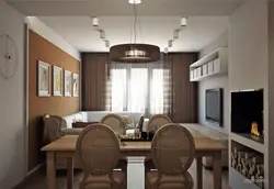 Дизайн небольшой столовой гостиной