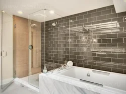 Interiors Of Tiled Walls In The Bathroom