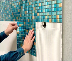 Interiors Of Tiled Walls In The Bathroom