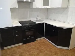 Kitchen design with black stove