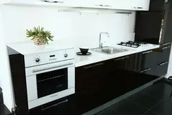 Kitchen design with black stove