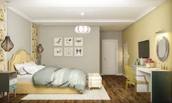 Bedroom with dressing room design 14 sq.m.