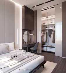 Спальня с гардеробной дизайн 14 кв
