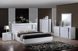 Photo bedroom set white gloss photo