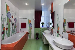 Colored bathroom interior