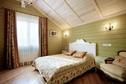 Bedrooms in a timber house photo