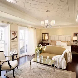 Потолок спальни в классическом стиле фото