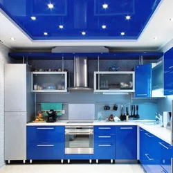 Blue Ceiling Kitchen Design
