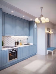 Blue ceiling kitchen design