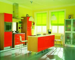Light green color in the kitchen interior color combination