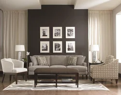 Сочетание темно серого цвета в интерьере гостиной