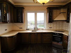 Corner kitchens with window sill design