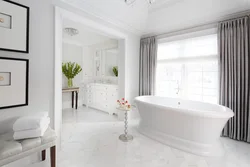 White Bathroom Photo In Apartment