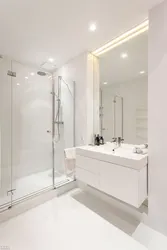White bathroom photo in apartment