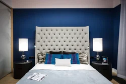 Design With Blue Wallpaper For Bedroom